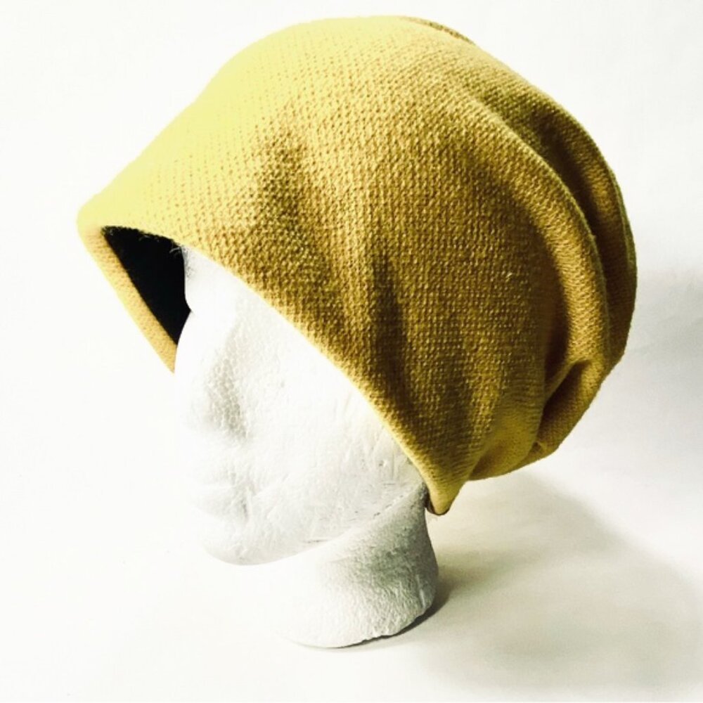 Forbusite Yellow Knit Slouchy Beanie Hat - Unisex